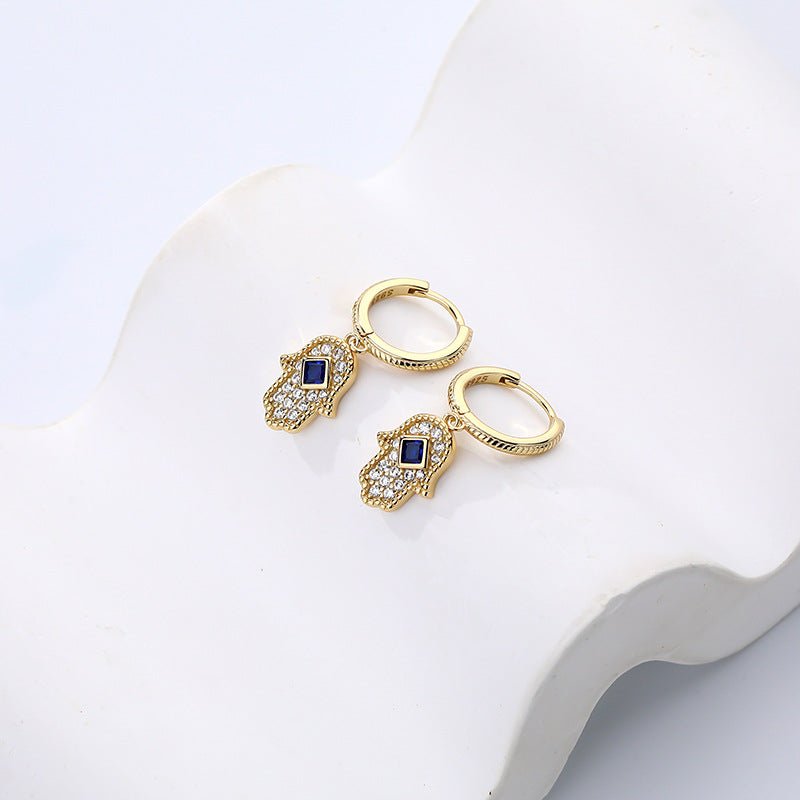 Gold-plated 925 sterling silver classical earrings, 26.5mm/9*17mm, 3.25g