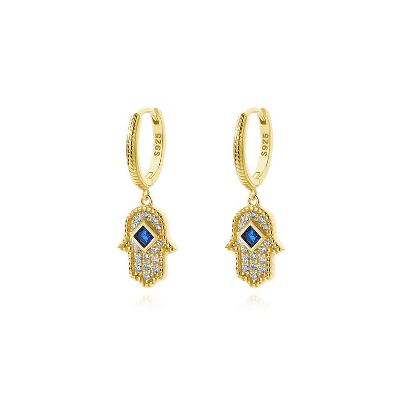 Gold-plated 925 sterling silver classical earrings, 26.5mm/9*17mm, 3.25g