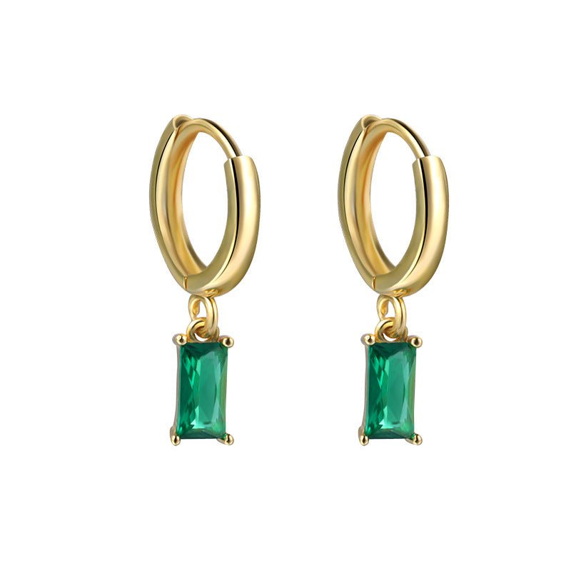 Gold-plated 925 sterling silver earrings, 3.8*6.9mm, 1.5g.