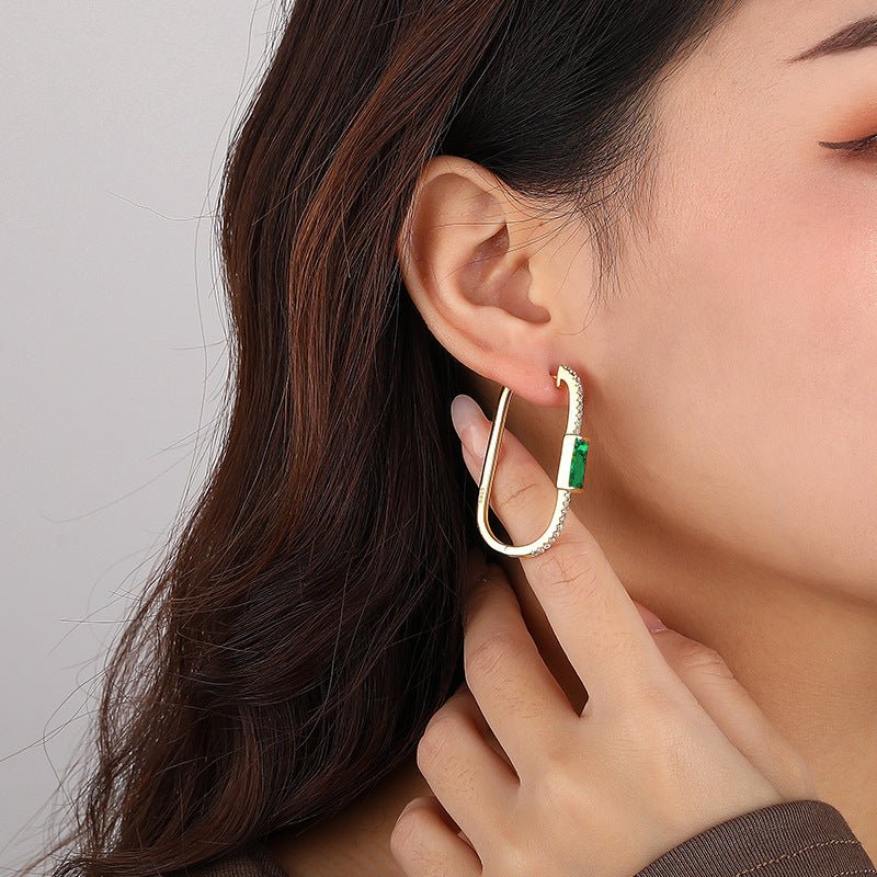 Gold or rose gold-plated 925 sterling silver earrings, 40mm, 8.3g.