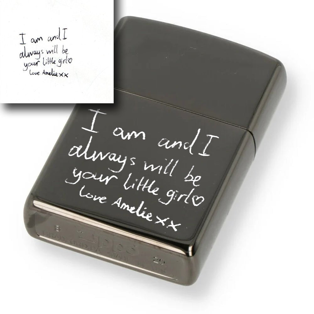 Black Ice Zippo Lighter: Personalised with Photo and Text Engraving, Unique Gift - Engraved Memories