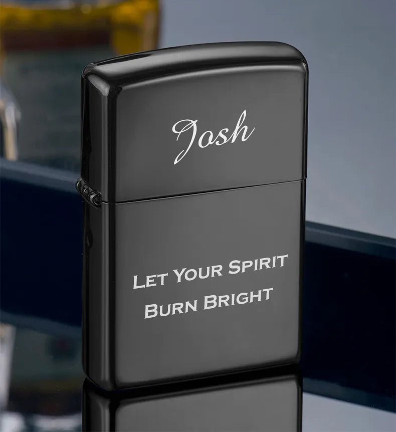 Black Ice Zippo Lighter: Personalised with Photo and Text Engraving, Unique Gift - Engraved Memories