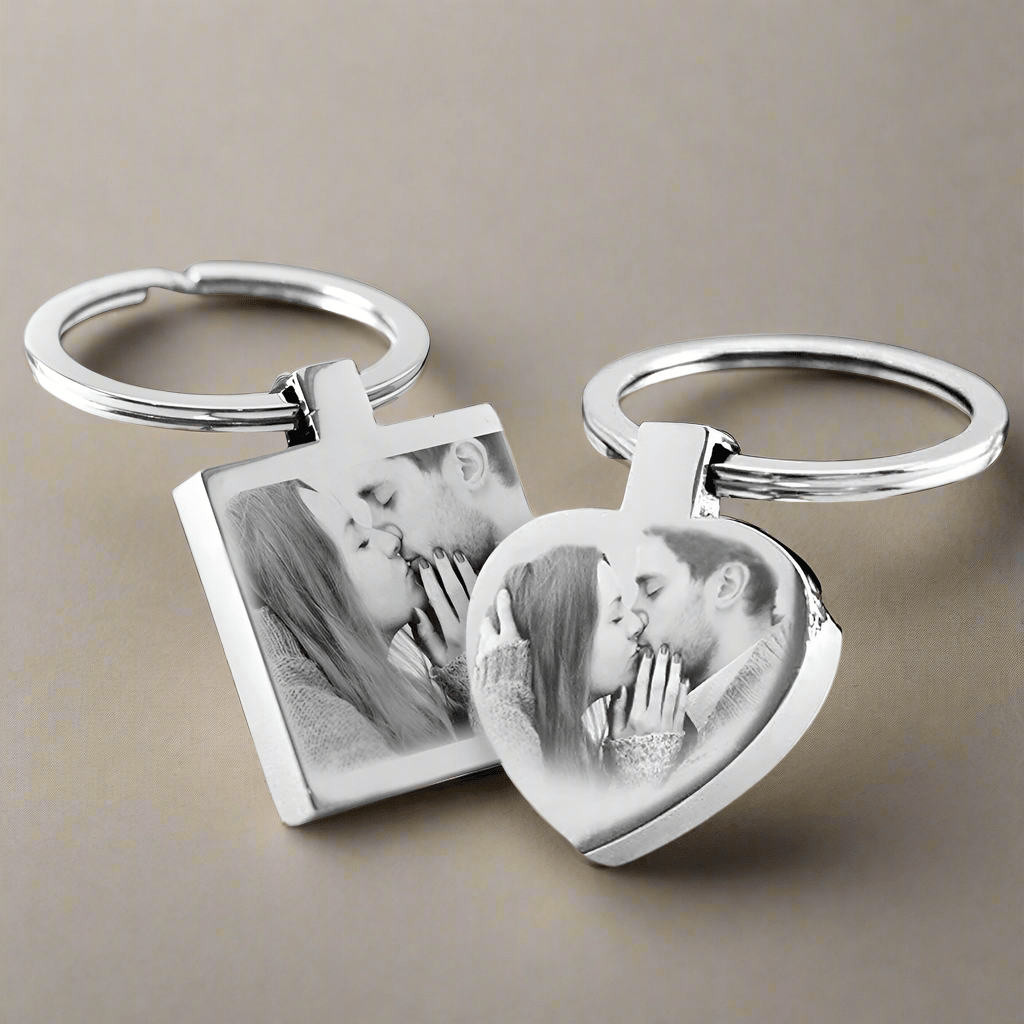 Couples Keychain Set, His and Hers Keyrings, Valentines day gift, Newlyweds Anniversary Gift, Steel Keyring set - Engraved Memories