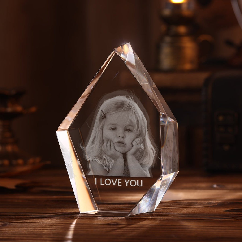 Custom 3d Photo Crystal Shard Ornament - 100*40*130mm - Engraved Memories