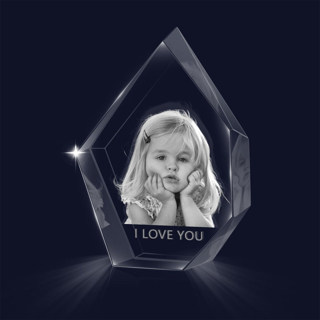 Custom 3d Photo Crystal Shard Ornament - 90*30*100mm - Engraved Memories