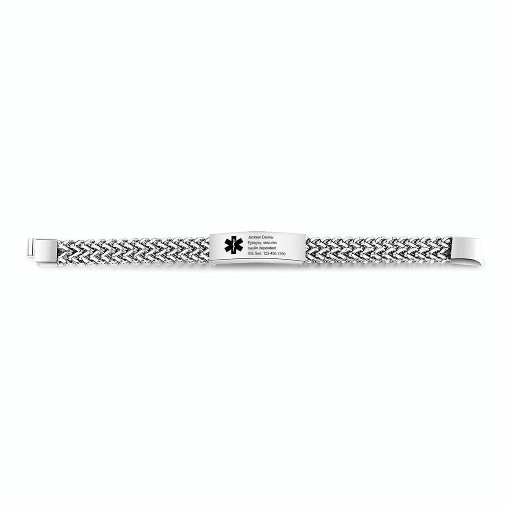 Custom Medical Alert Bracelet – Personalised Letter Engraving - Engraved Memories