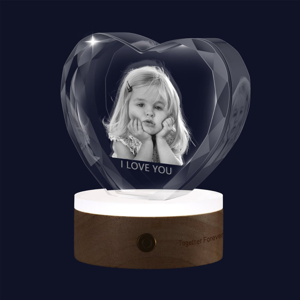 Engravable LED Base for Photo Crystal Ornaments (batteries) - Engraved Memories