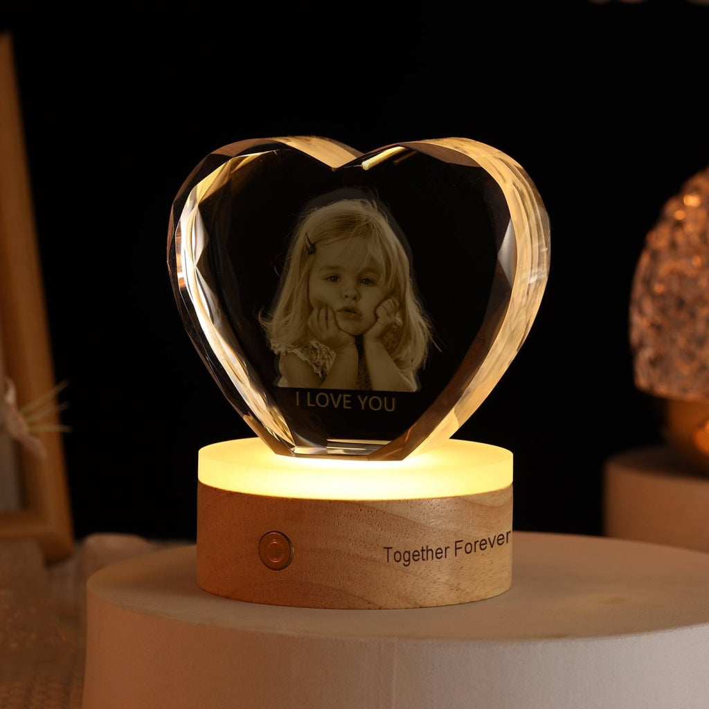 Engravable LED Base for Photo Crystal Ornaments (batteries) - Engraved Memories