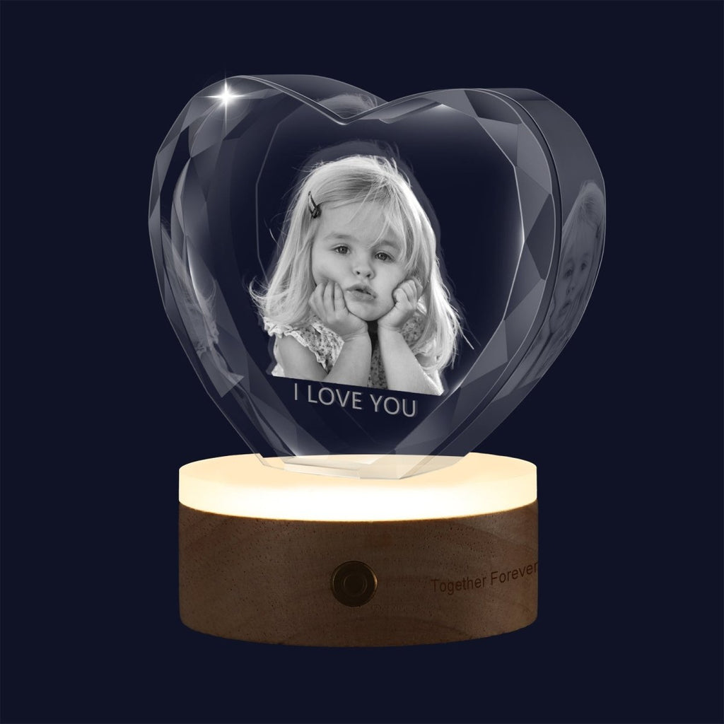 Engravable LED Base for Photo Crystal Ornaments (batteries) - Engraved Memories