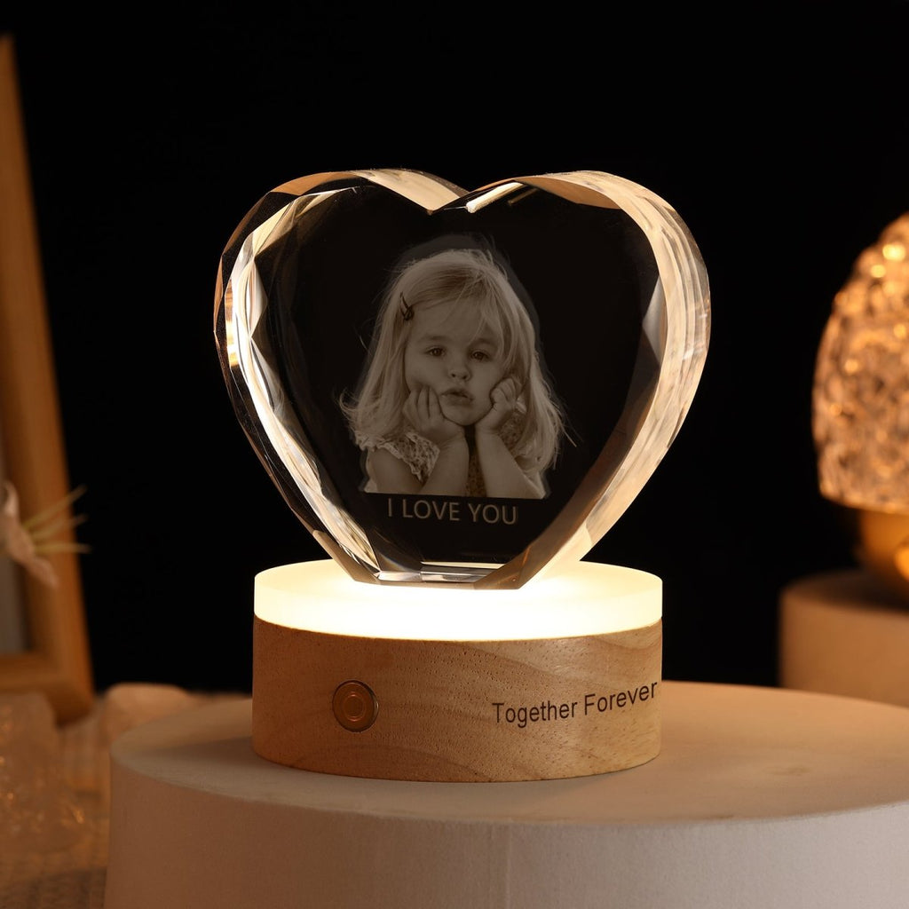 Engravable LED Base for Photo Crystal Ornaments (batteries) - Engraved Memories