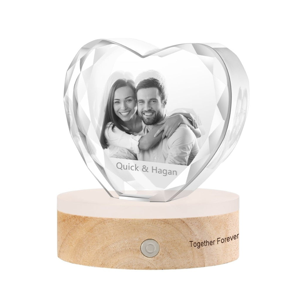 Engravable LED Base for Photo Crystal Ornaments (batteries) - Engraved Memories