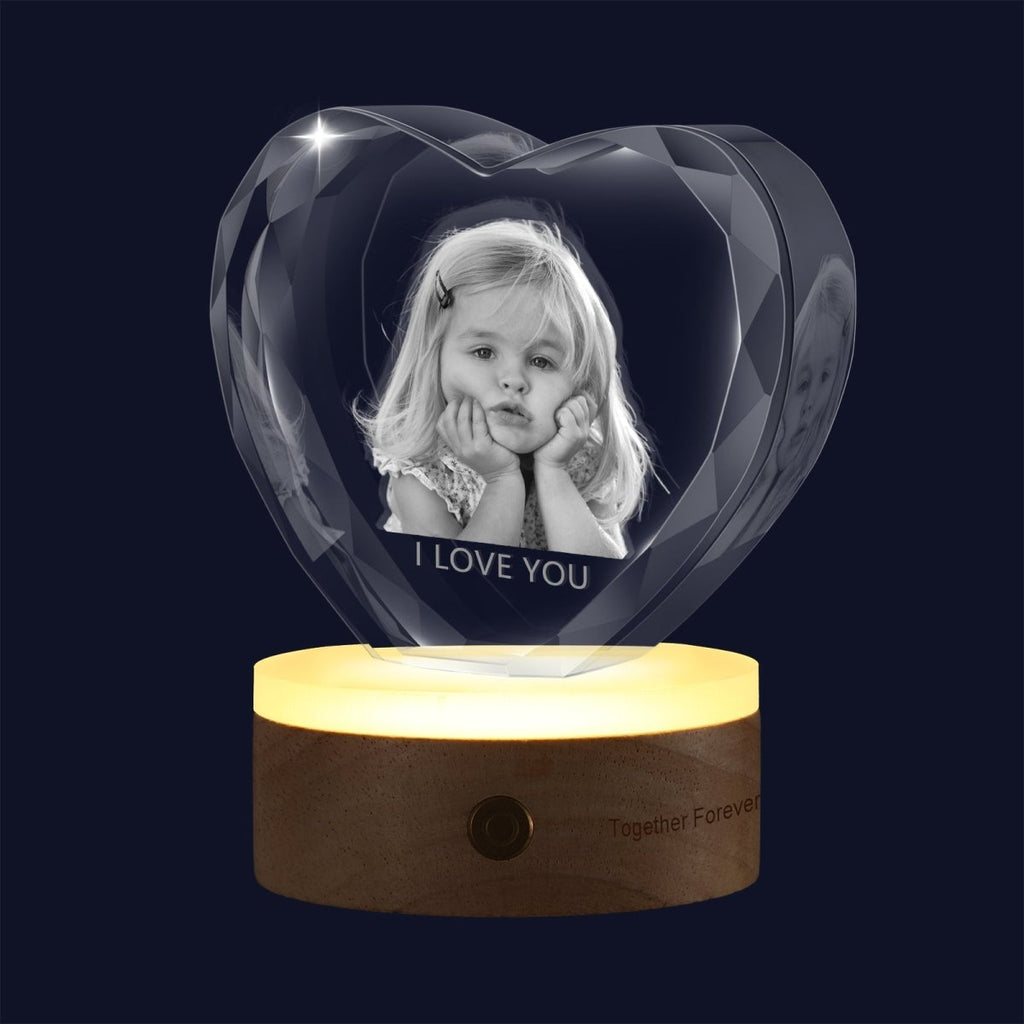 Engravable LED Base for Photo Crystal Ornaments (batteries) - Engraved Memories