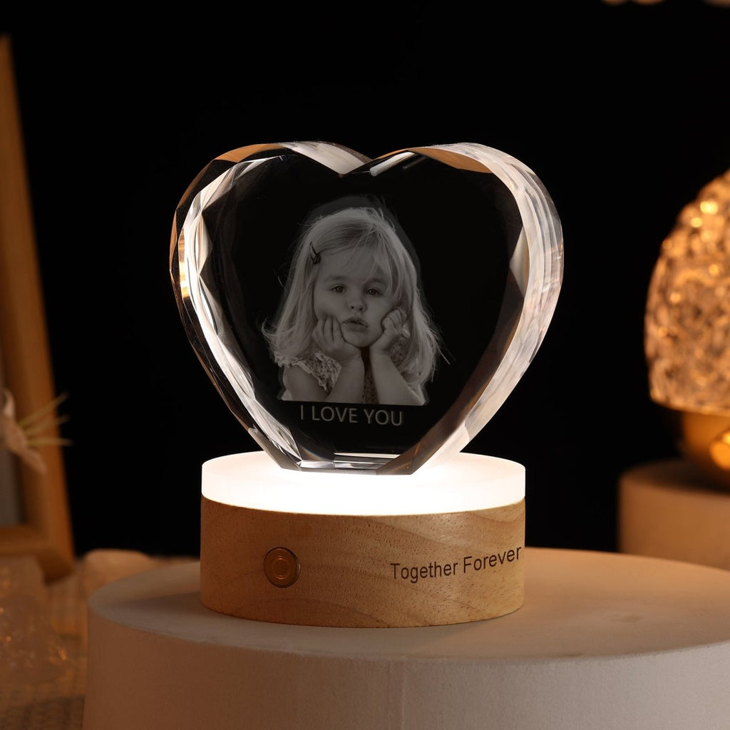 Engravable LED Base for Photo Crystal Ornaments (batteries) - Engraved Memories