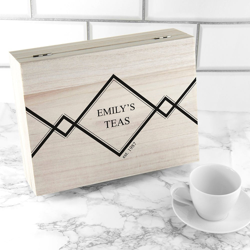 Gentlemen's Teas Personalised Wooden Tea Box - Engraved Memories