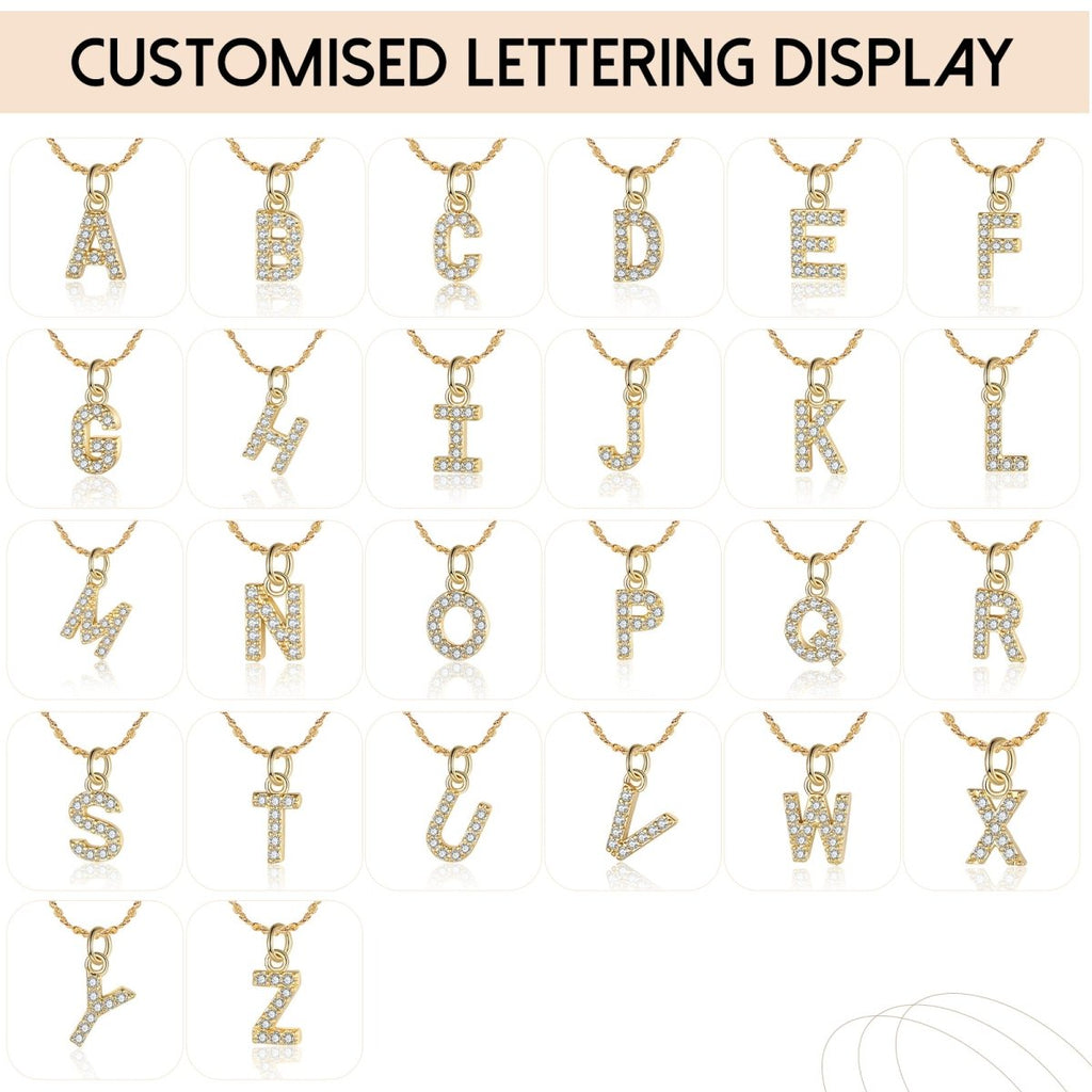 Initial Letter Gold Stainless Steel Necklace - Custom Letter Necklace, Dainty Necklace for Her - Engraved Memories