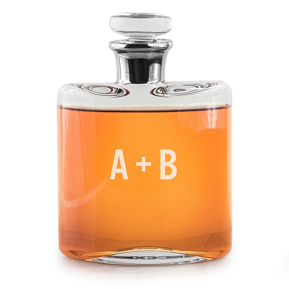 LSA Monogrammed Platinum Necked Whisky Decanter - Engraved Memories