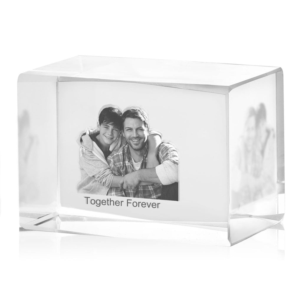 Personalised 3D Photo Premium Crystal Ornament – medium 70mm x 60mm x 100mm - Engraved Memories