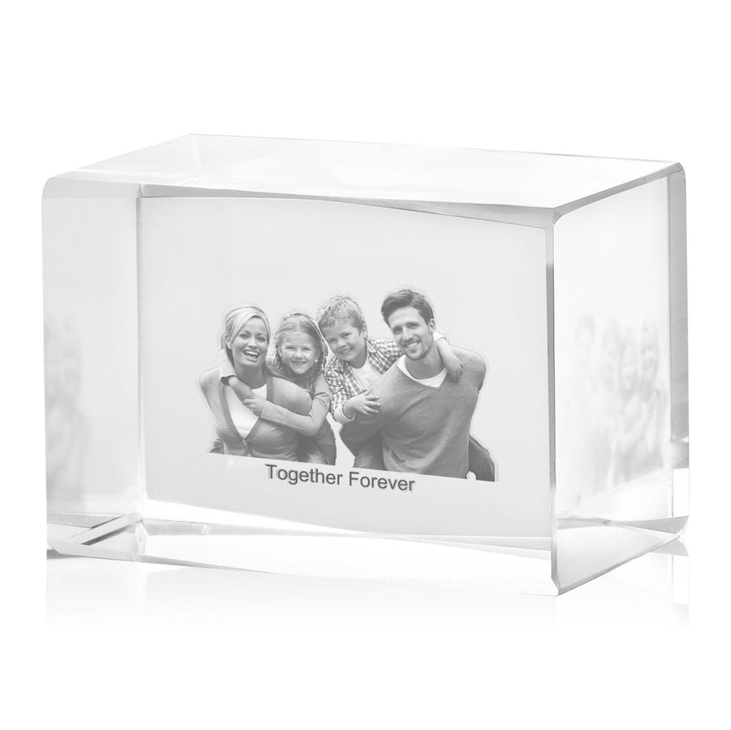 Personalised 3D Photo Premium Crystal Ornament – small 40mm x 60mm - Engraved Memories