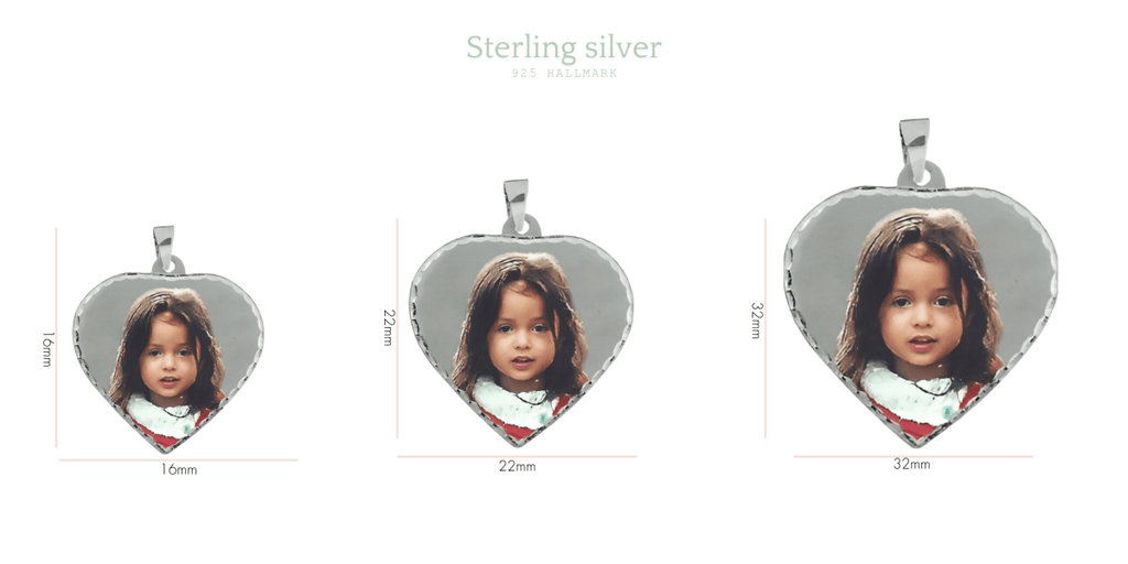 Personalised 9ct Gold or Sterling Silver Photo Pendant, Heart Shape - Engraved Memories