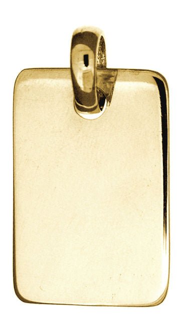 Personalised 9ct Gold Photo Pendant Necklace, Rectangle Photograph & Text Mens Dog Tag - Engraved Memories