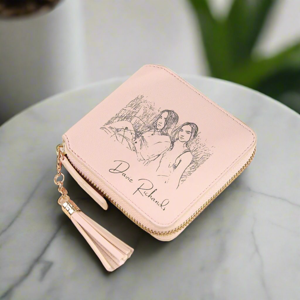 Personalised Blush Pink Women's Wallet with Custom Photo - Engraved Memories