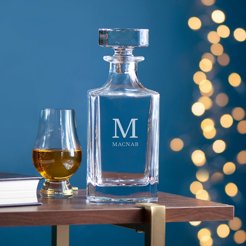 Personalised Classic Monogram Square Decanter - Engraved Memories