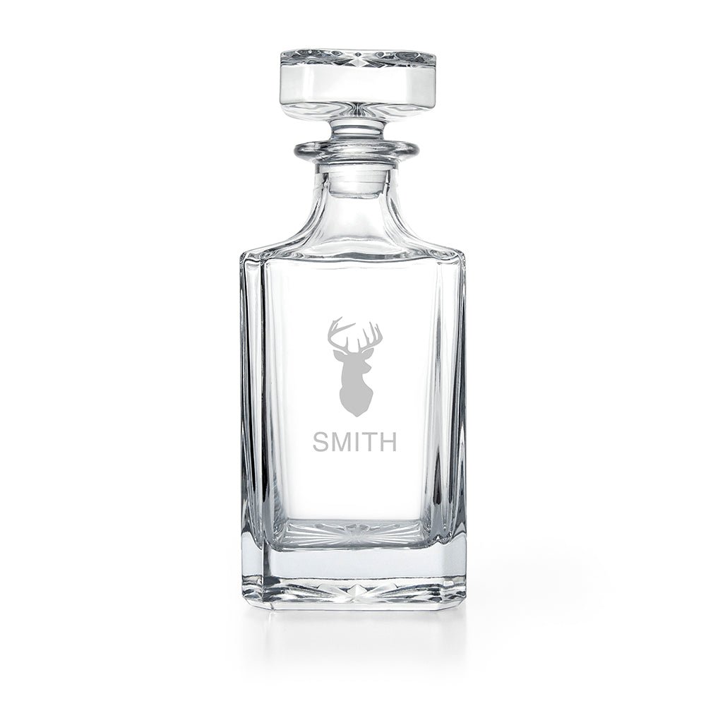 Personalised Classic Stag Square Decanter - Engraved Memories