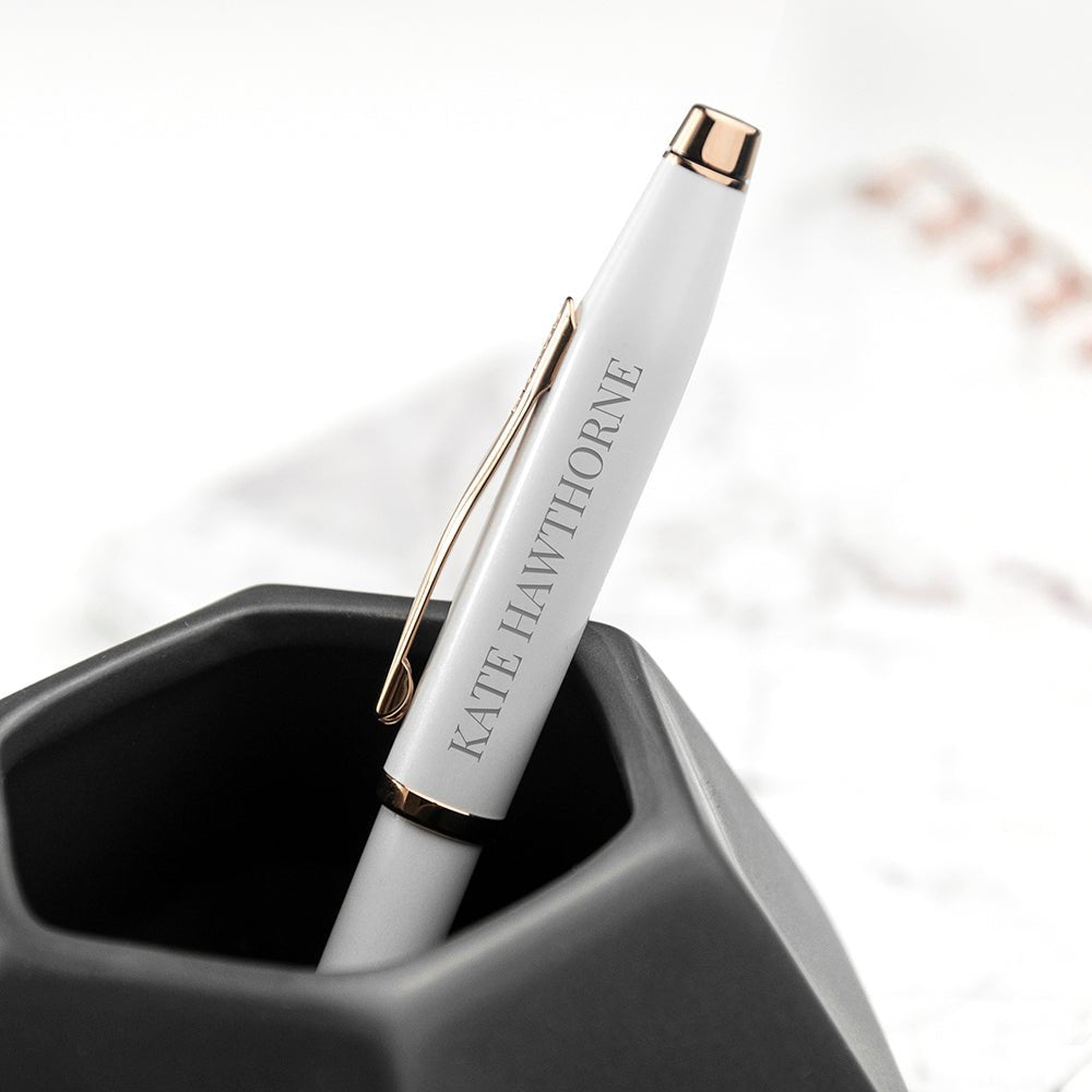 Personalised Cross Century II Pen in White - Engraved Memories