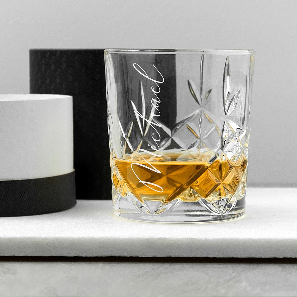 Personalised Crystal Whisky Tumbler - Engraved Memories