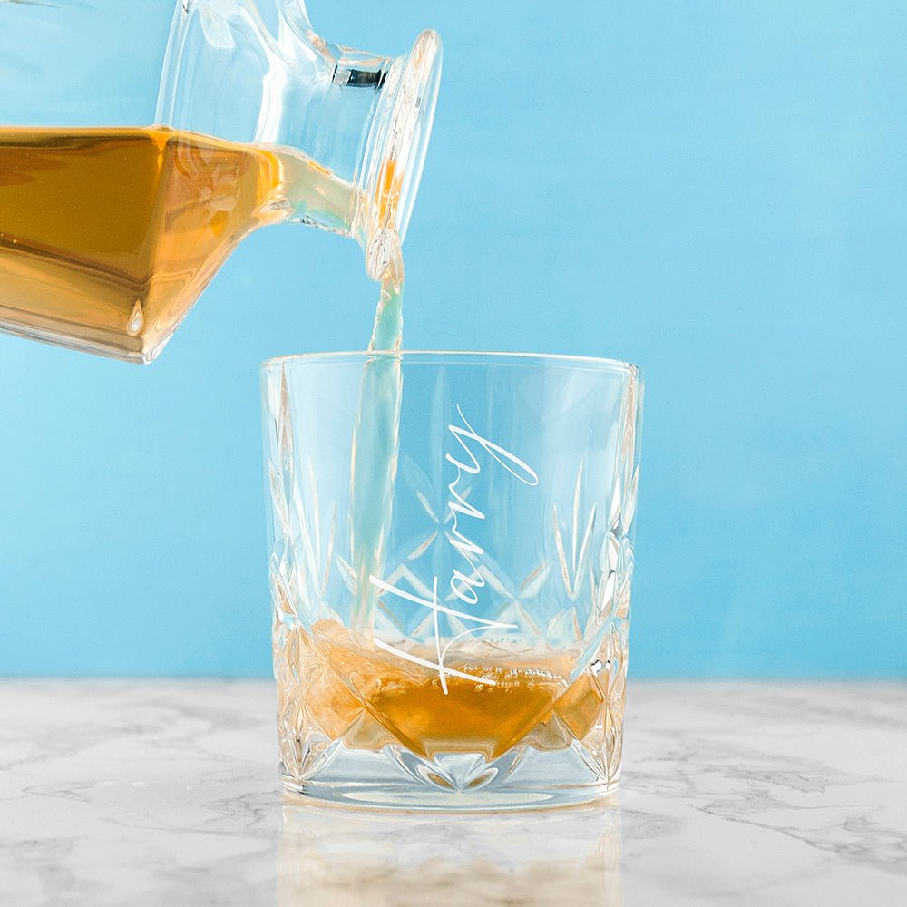 Personalised Crystal Whisky Tumbler - Engraved Memories