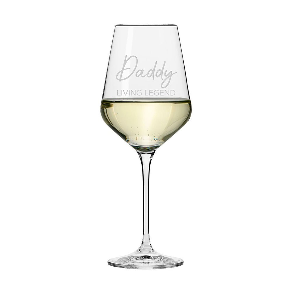 Personalised Dad Living Legend Wine Glass - Engraved Memories