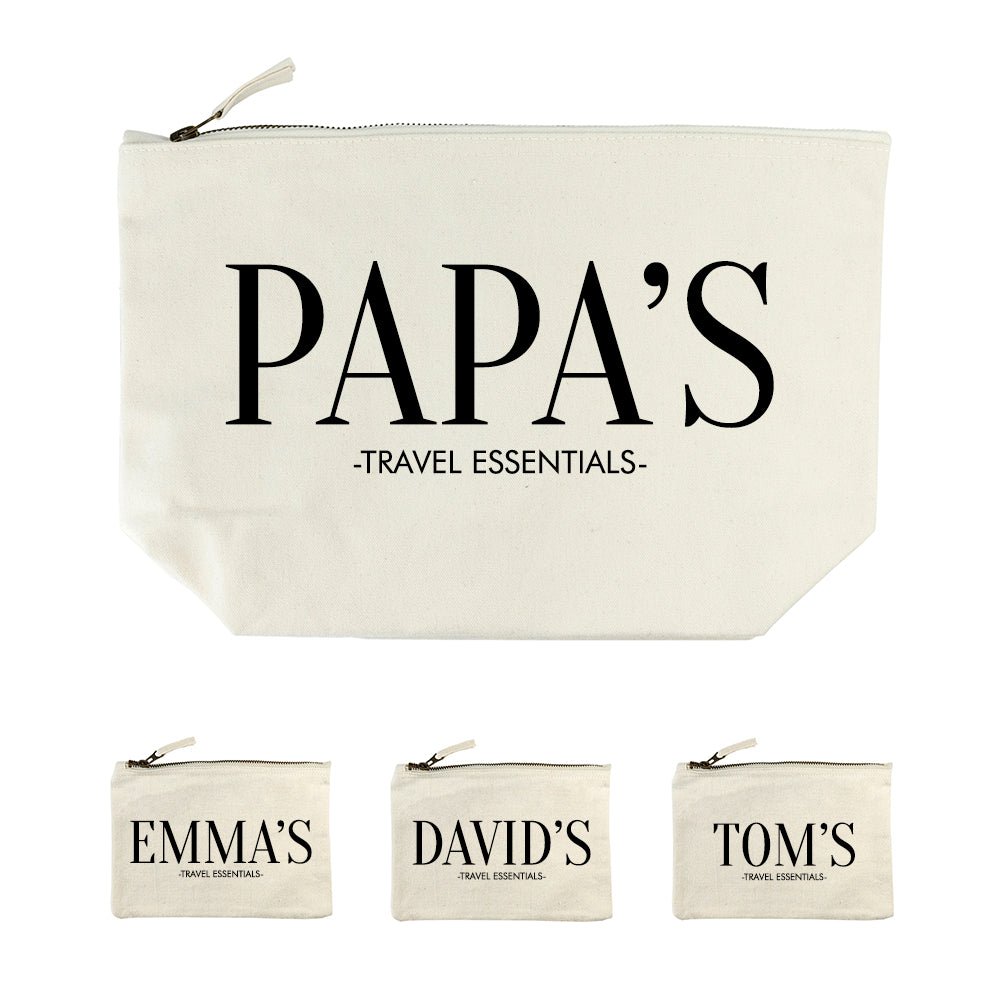 Personalised Daddy & Me Cream Wash Bags - Engraved Memories