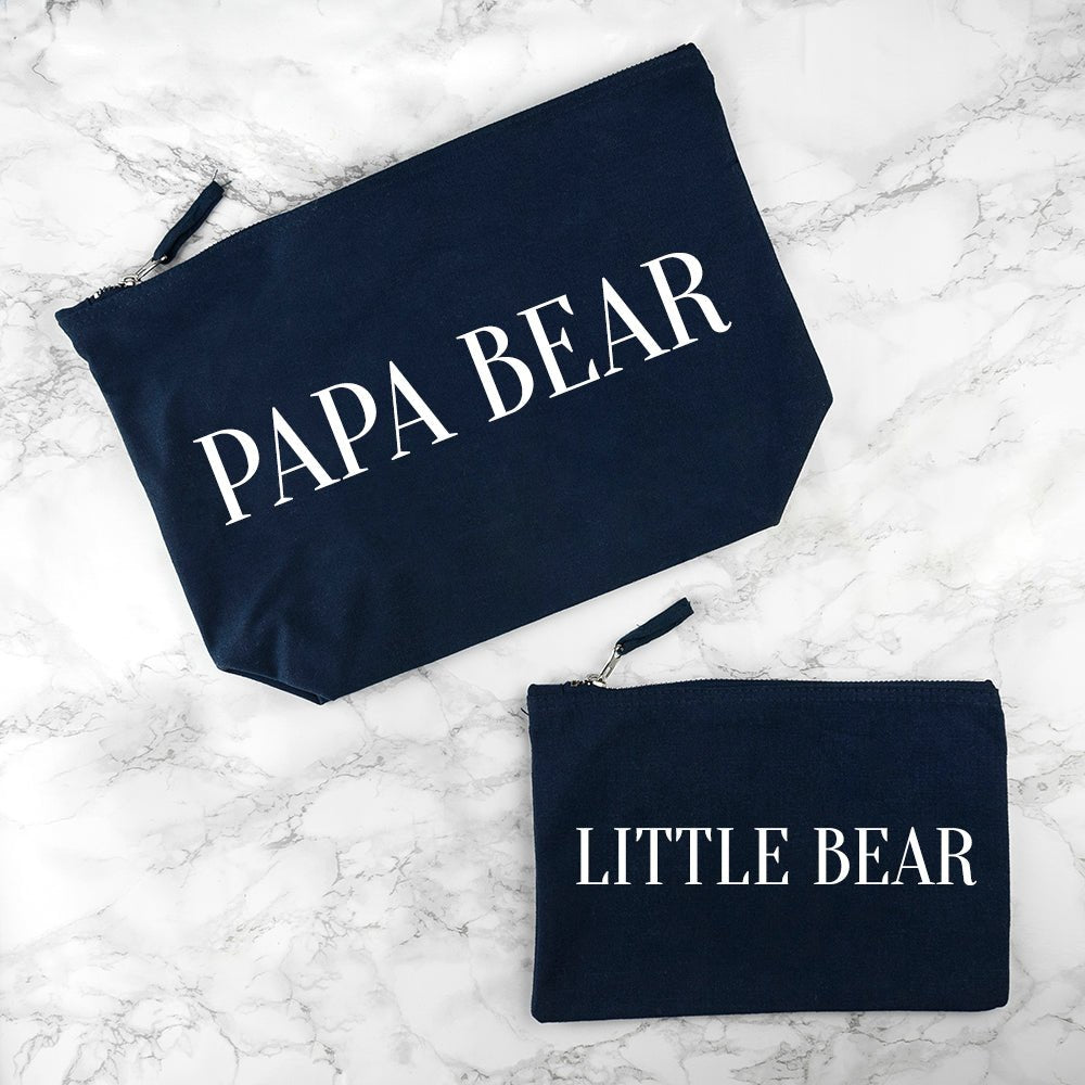 Personalised Daddy & Me Navy Wash Bags - Engraved Memories