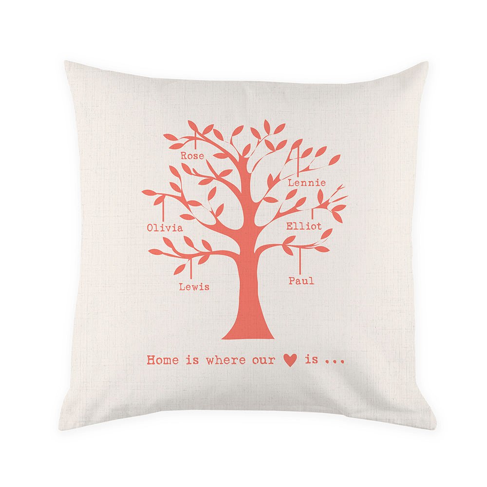 Personalised Family Tree Cushion Cover - Engraved Memories