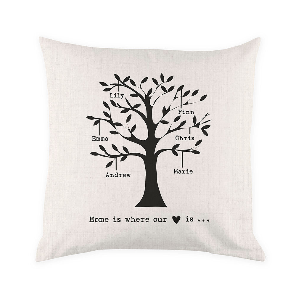 Personalised Family Tree Cushion Cover - Engraved Memories