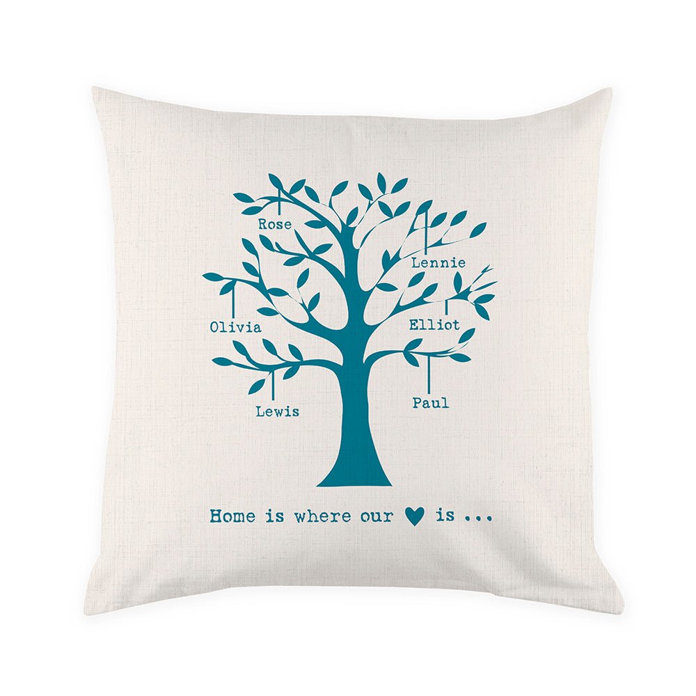 Personalised Family Tree Cushion Cover - Engraved Memories