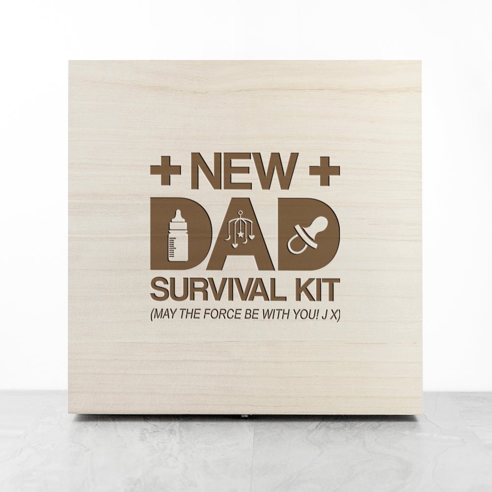 Personalised Fill Your Own New Dad Survival Box - Engraved Memories