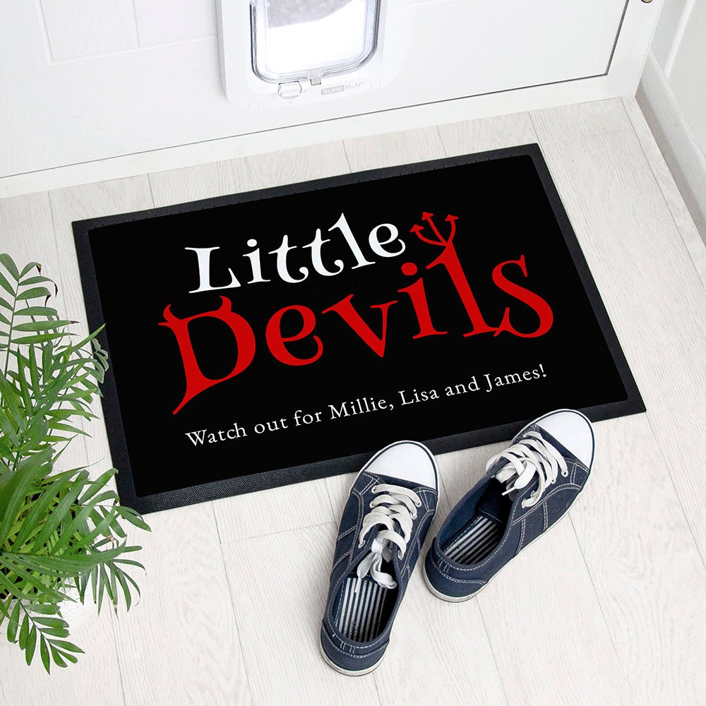 Personalised Halloween Little Devils Indoor Doormat - Engraved Memories