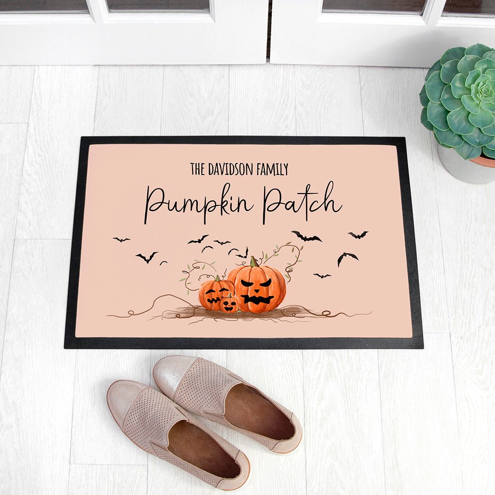 Personalised Halloween Pumpkin Patch Indoor Doormat - Engraved Memories