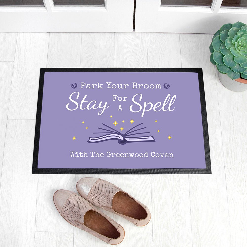 Personalised Halloween Spell Book Indoor Doormat - Engraved Memories