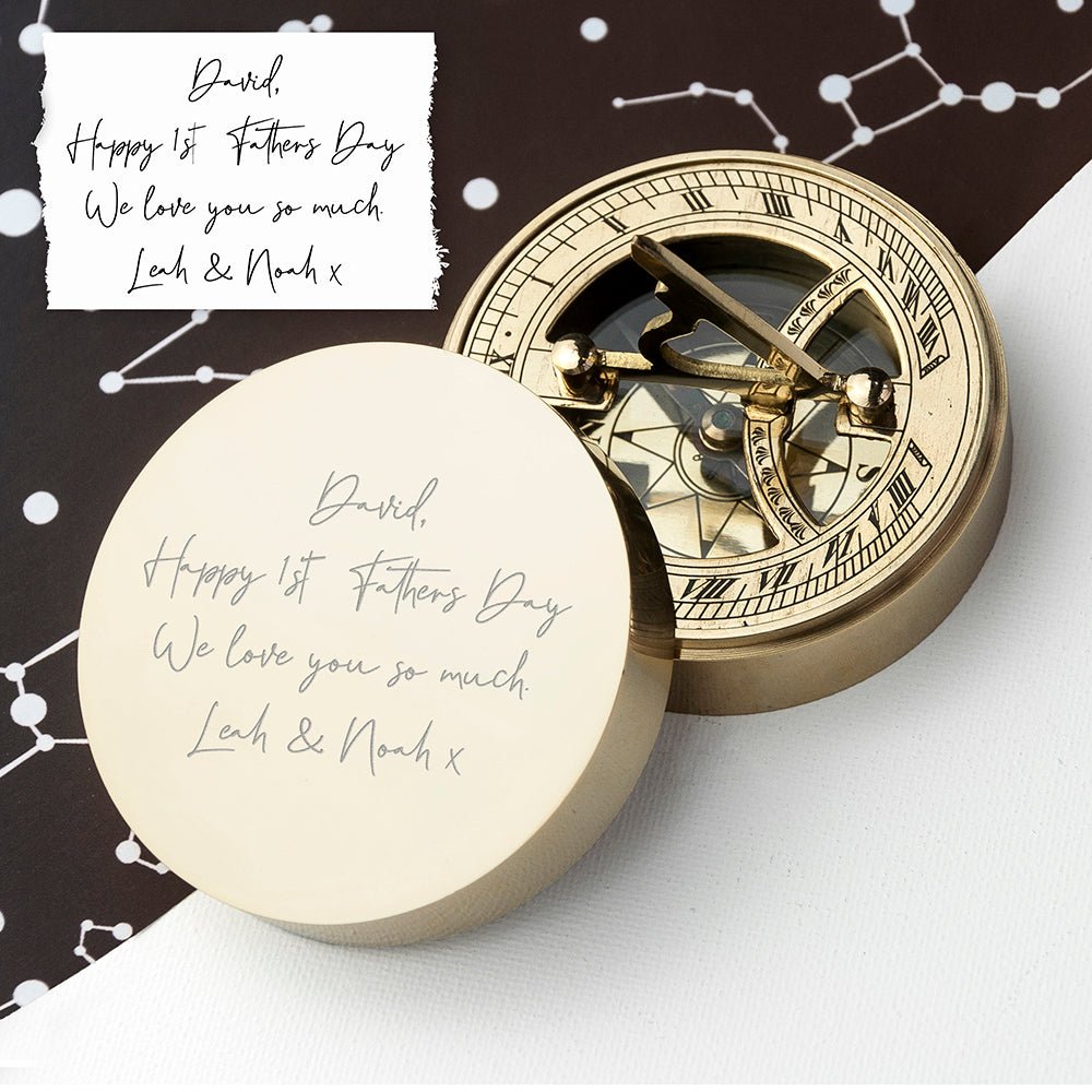 Personalised Handwriting Sundial Compass - Engraved Memories