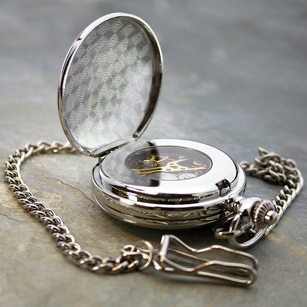 Personalised Heritage Dual Side Pocket Watch Engraved Memories