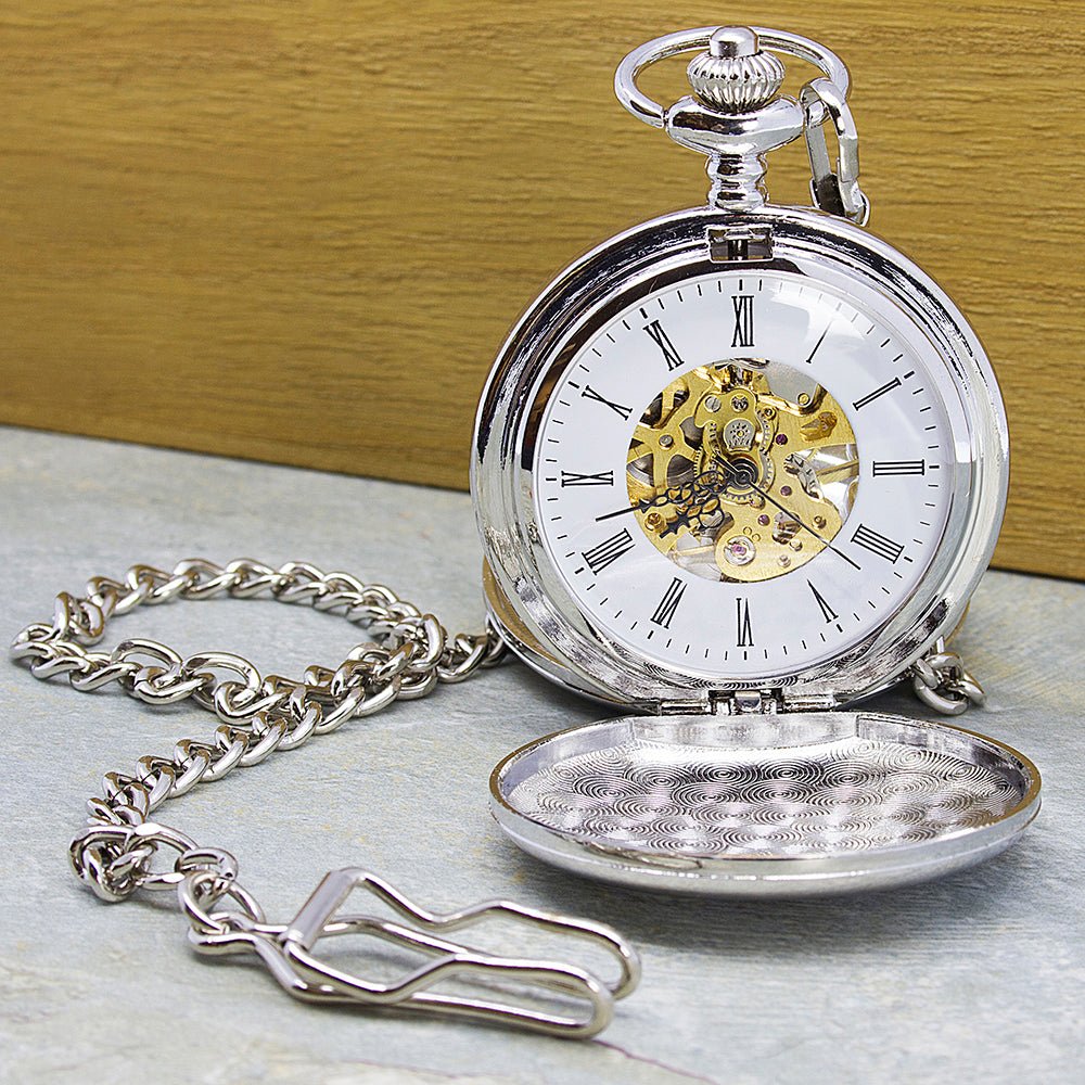 Personalised Heritage Dual - Side Pocket Watch - Engraved Memories