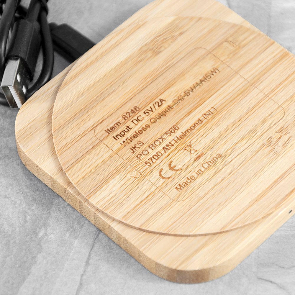 Personalised In Charge Bamboo Wireless Charger - Engraved Memories