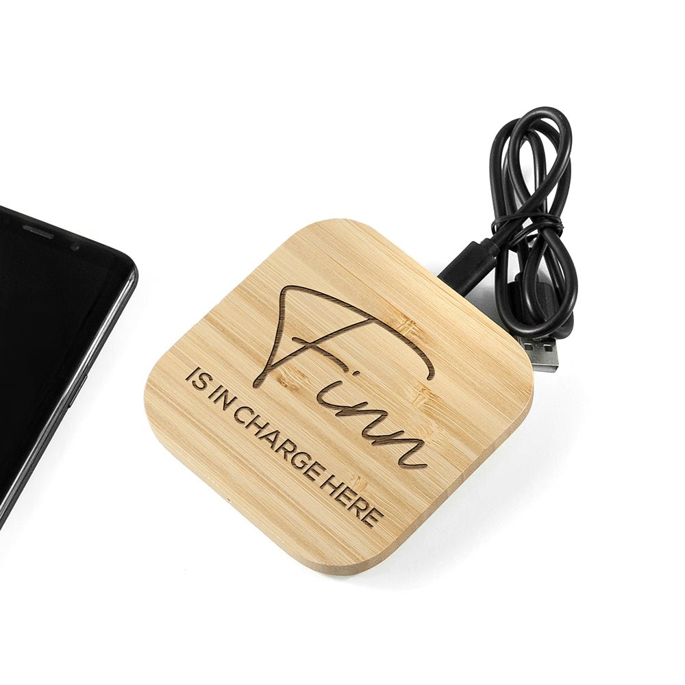 Personalised In Charge Bamboo Wireless Charger - Engraved Memories