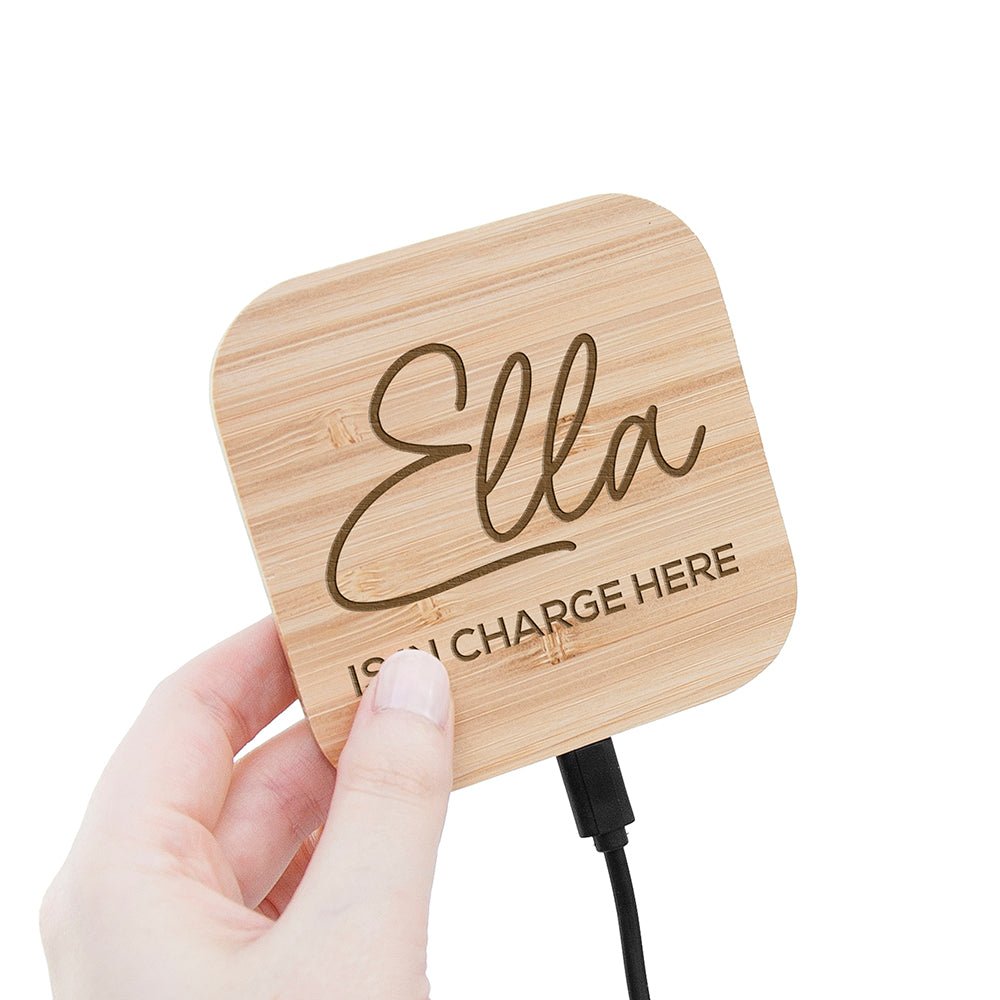 Personalised In Charge Bamboo Wireless Charger - Engraved Memories