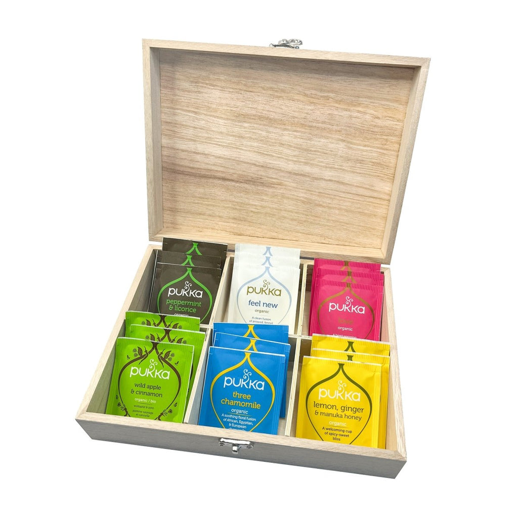 Personalised Initial Tea Box with Tea - Engraved Memories