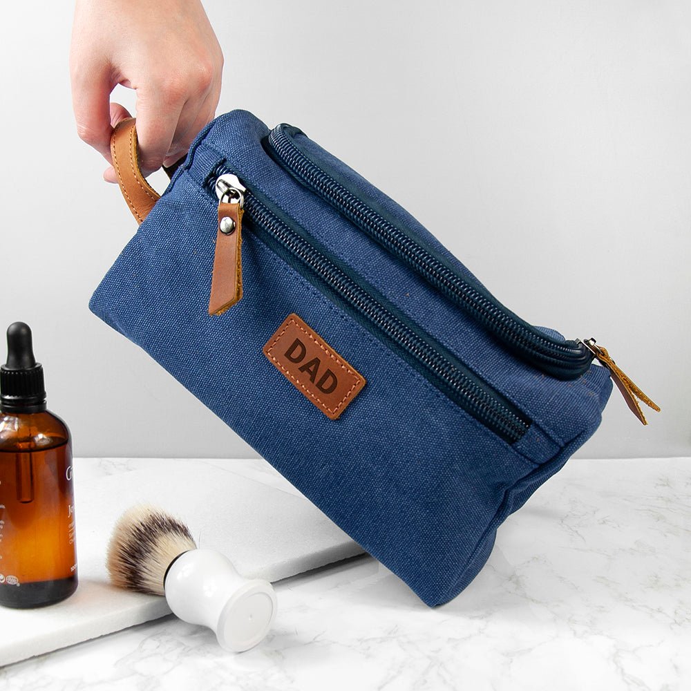 Personalised Jetsetter Denim Wash Bag - Engraved Memories