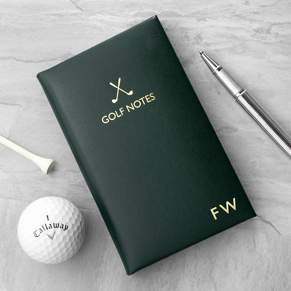 Personalised Leather Golf Note Book - Engraved Memories