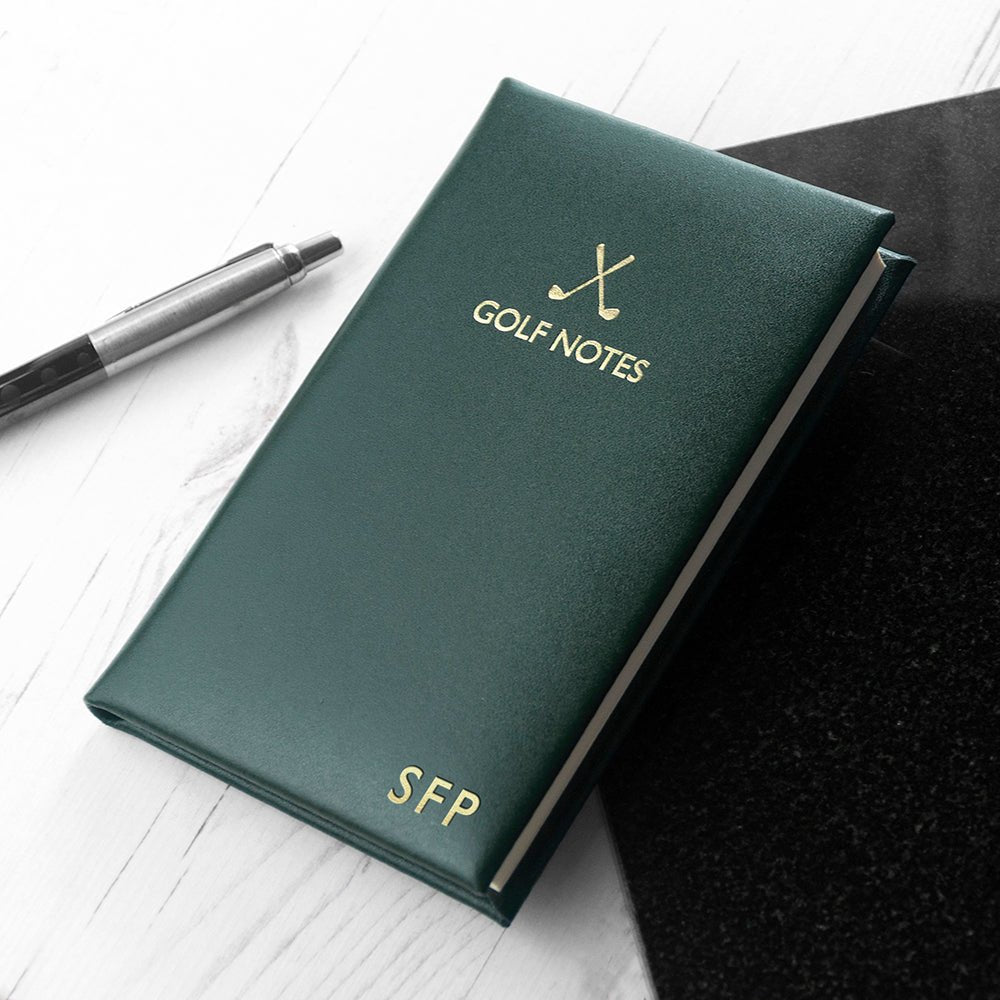 Personalised Leather Golf Note Book - Engraved Memories